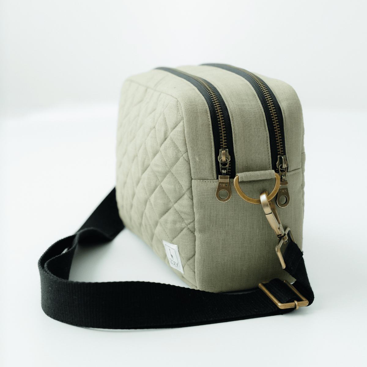 Zoey GoGreen green linen cotton sling nappy bag, view 4