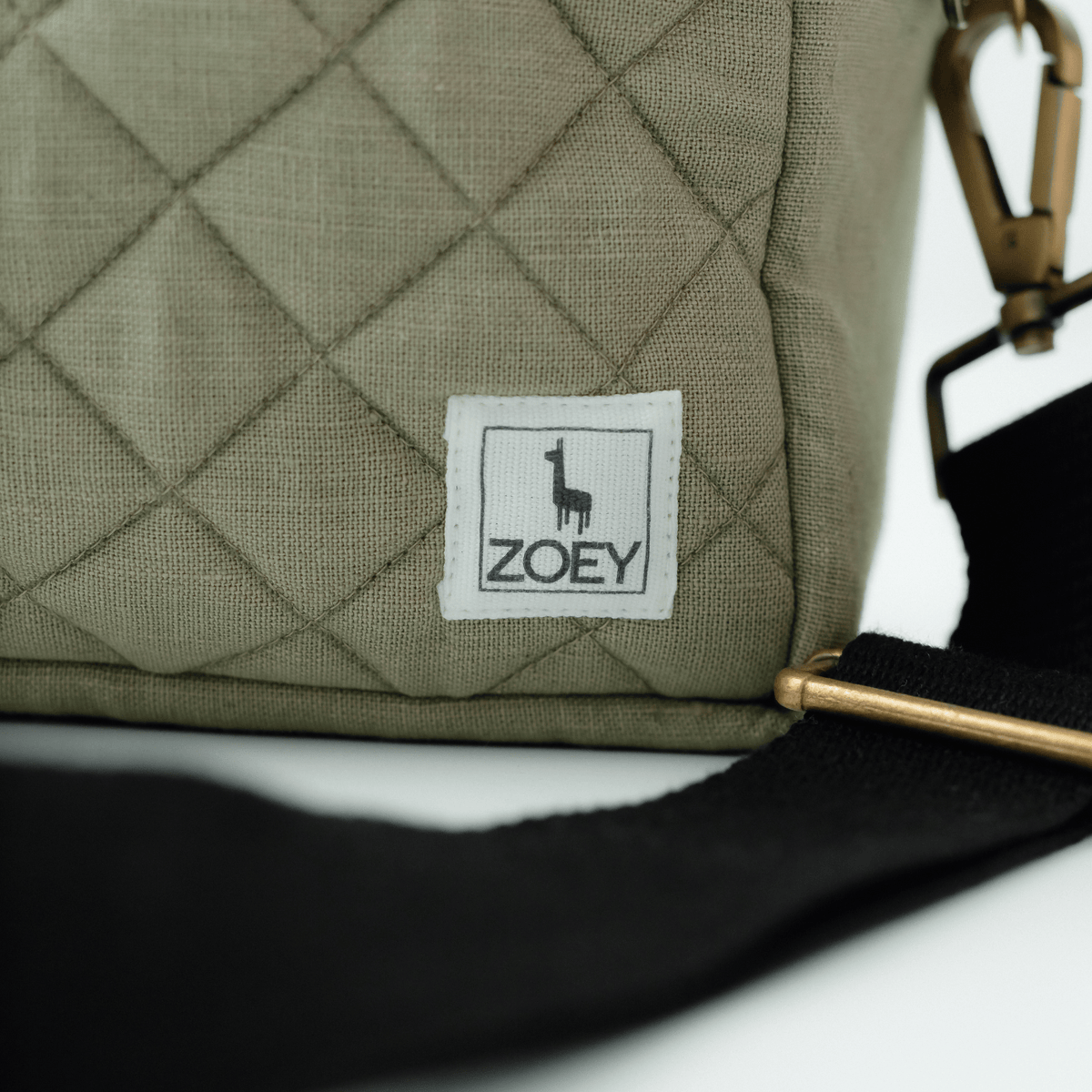 Zoey GoGreen green linen cotton sling nappy bag, view 6