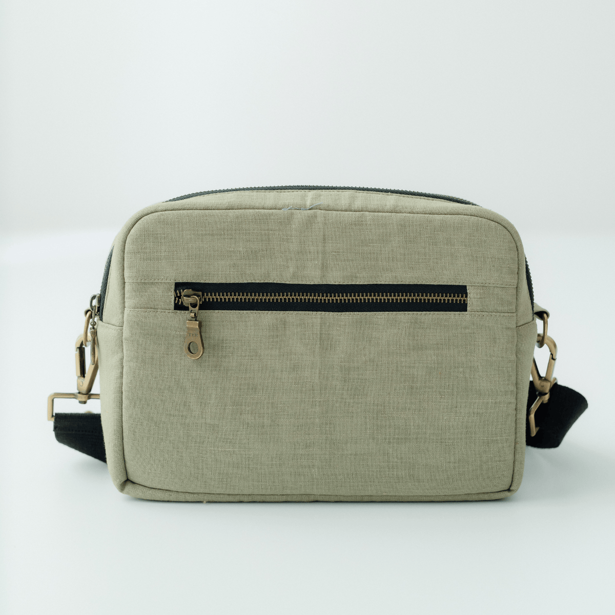 Zoey GoGreen green linen cotton sling nappy bag, view 5