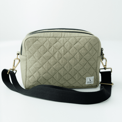 Zoey GoGreen green linen cotton sling nappy bag