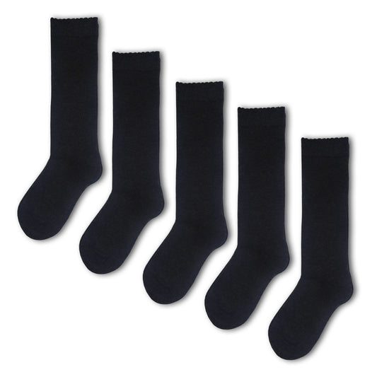 5pk Kids Bamboo (Viscose) Knee High Socks - Grey