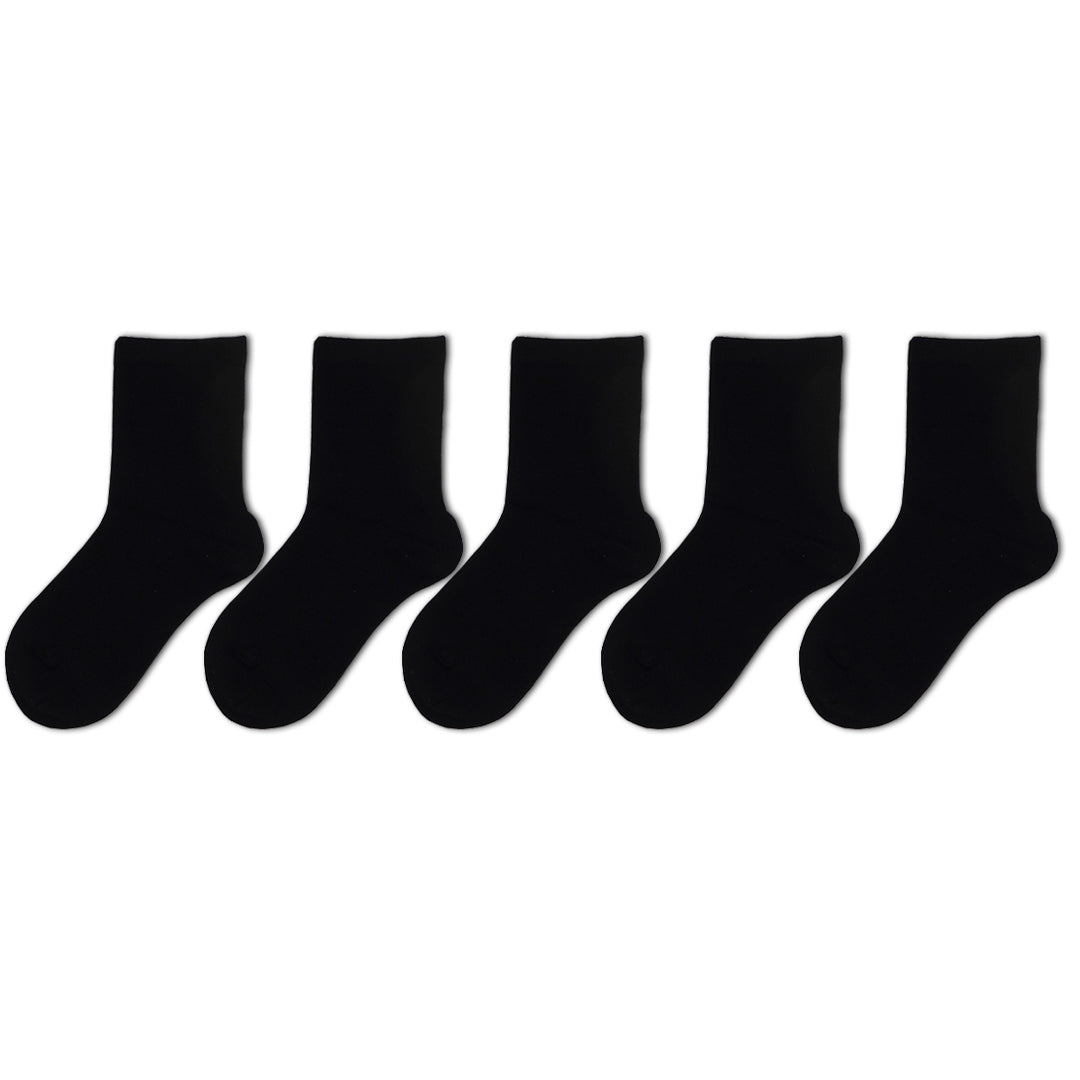 5pk Kids Bamboo (Viscose) Ankle Socks - Black