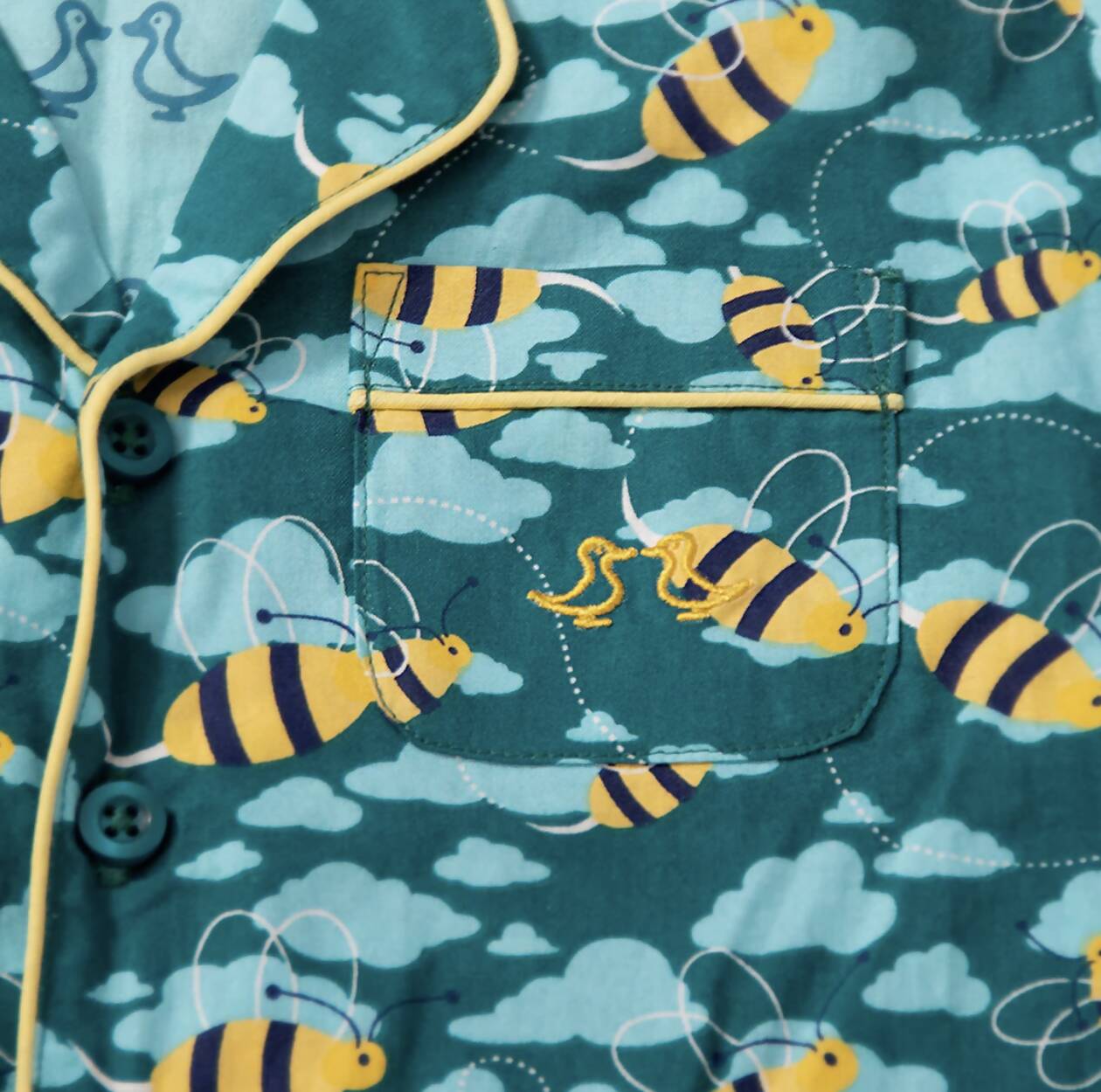 Busy Bees Organic Cotton Button-up Pyjamas