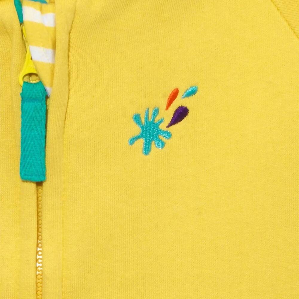 Organic Cotton Kids Yellow Zip-Up Hoodie