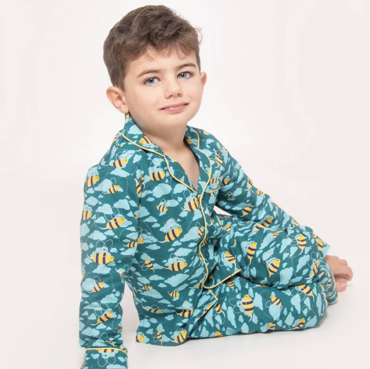 Busy Bees Organic Cotton Button-up Pyjamas