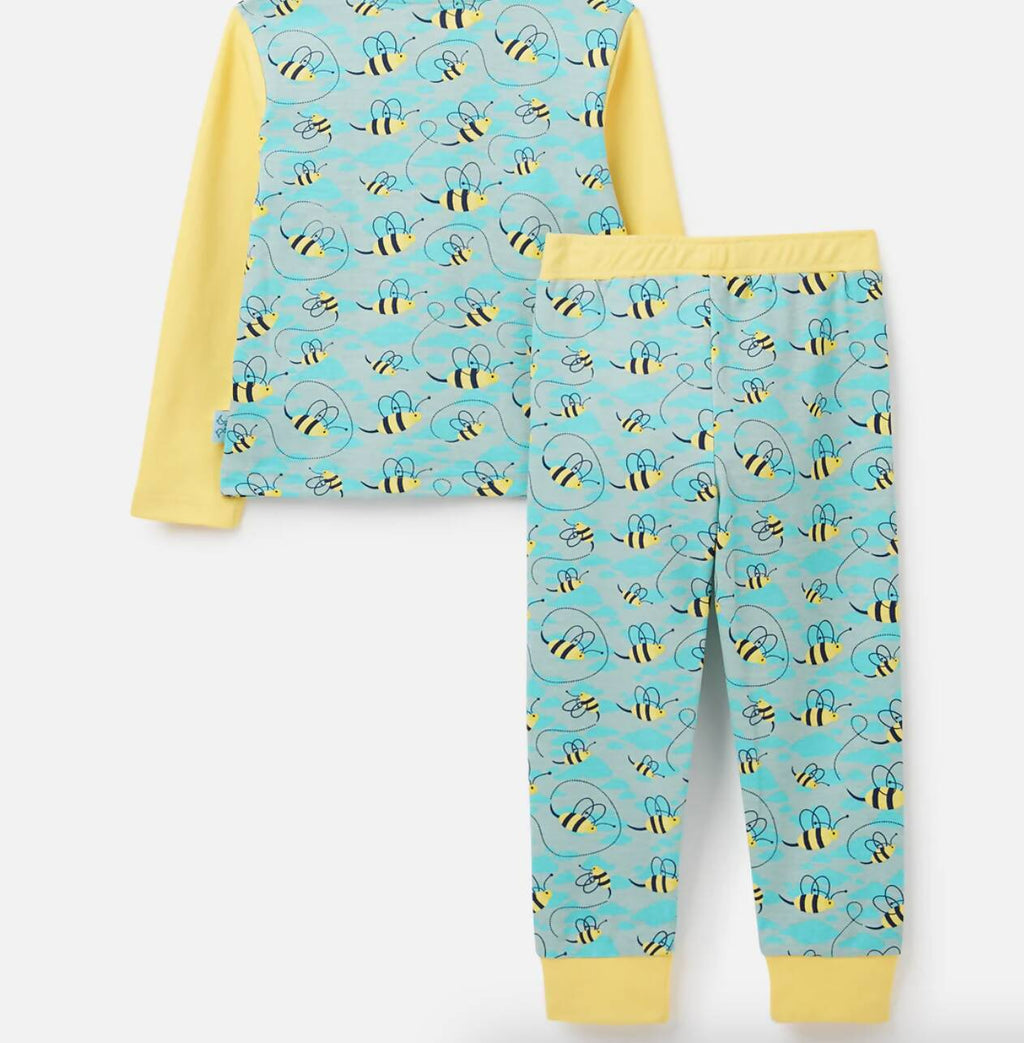 organic cotton kids pyjamas, Luca and Rosa, natural kids pyjamas, organic kids pyjamas, bee print pyjamas, kids unisex sleepwear