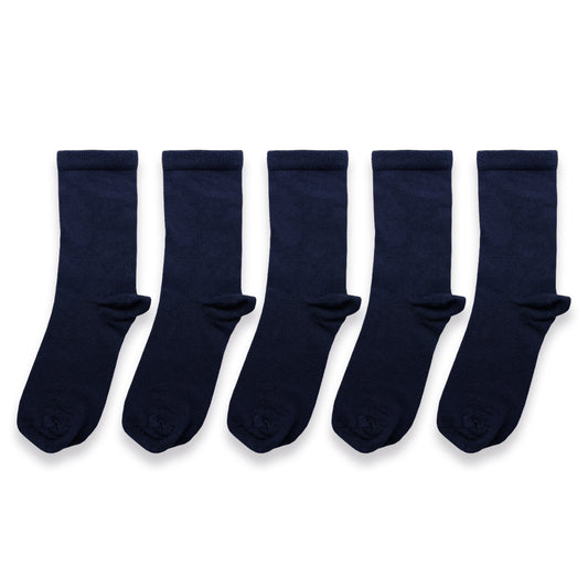 5pk Kids Bamboo (Viscose) Ankle Socks - Navy
