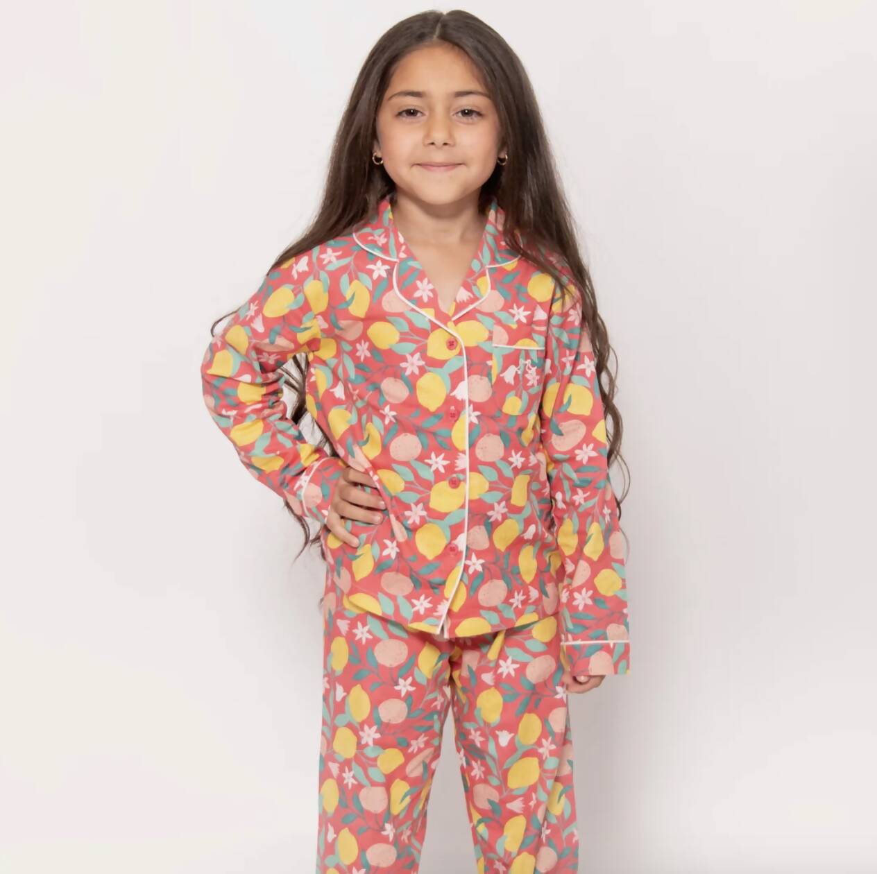 Lemon Grove Organic Cotton Button-up Kids Pyjamas