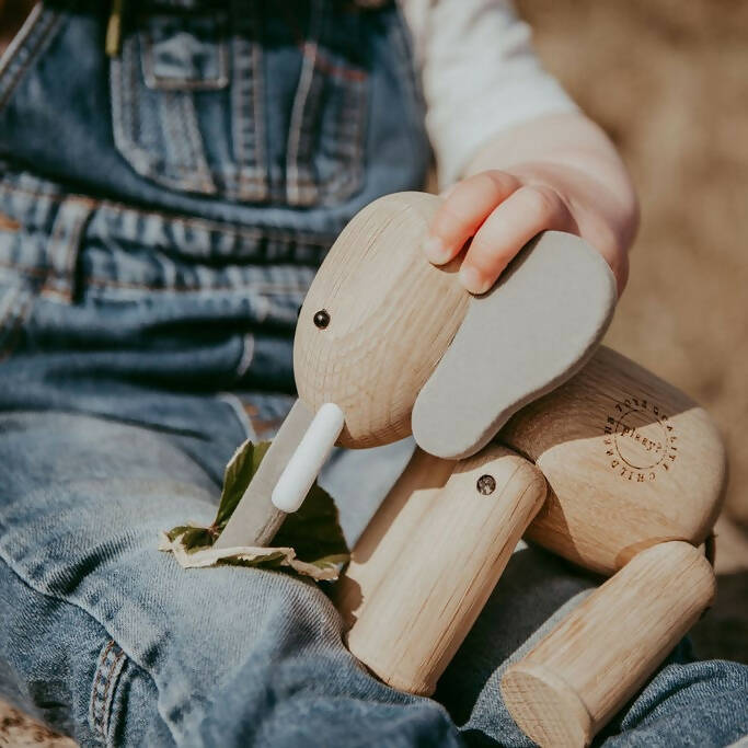 Solid Oak Elephant