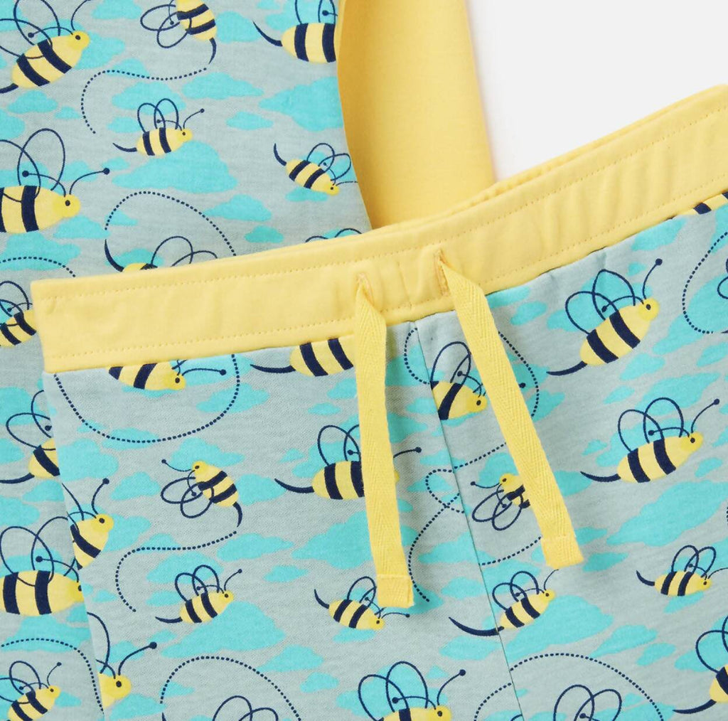 organic cotton kids pyjamas, Luca and Rosa, natural kids pyjamas, organic kids pyjamas, bee print pyjamas, kids unisex sleepwear