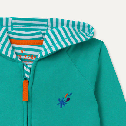 Organic Cotton Turquoise Zip-Up Hoodie