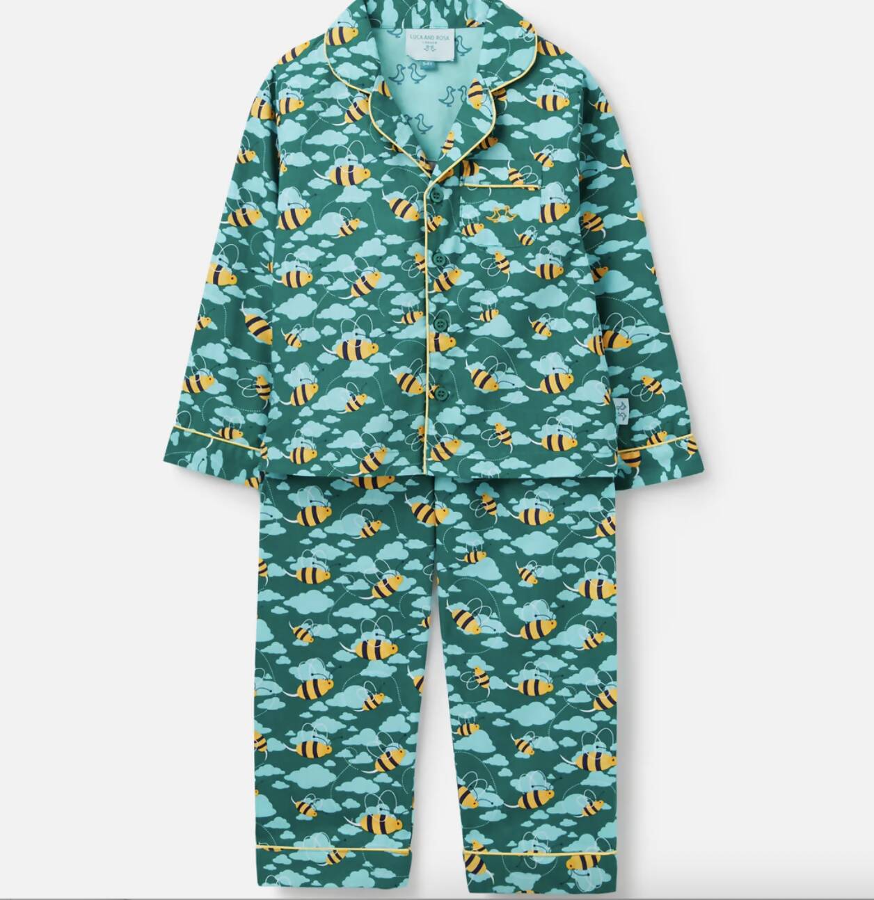 Busy Bees Organic Cotton Button-up Pyjamas