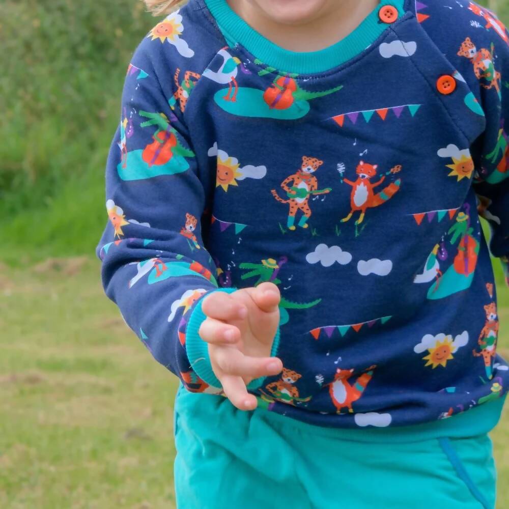Organic Cotton Sweatshirt with Festival Fun Print