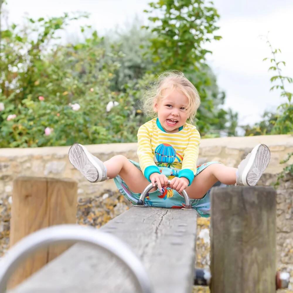 Organic Cotton Skort with Pockets and Dog and Hedgehog Print