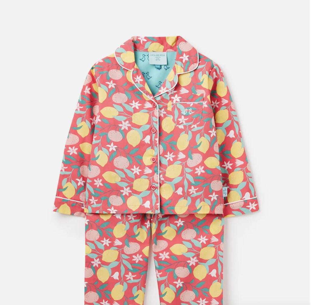 Lemon Grove Organic Cotton Button-up Kids Pyjamas