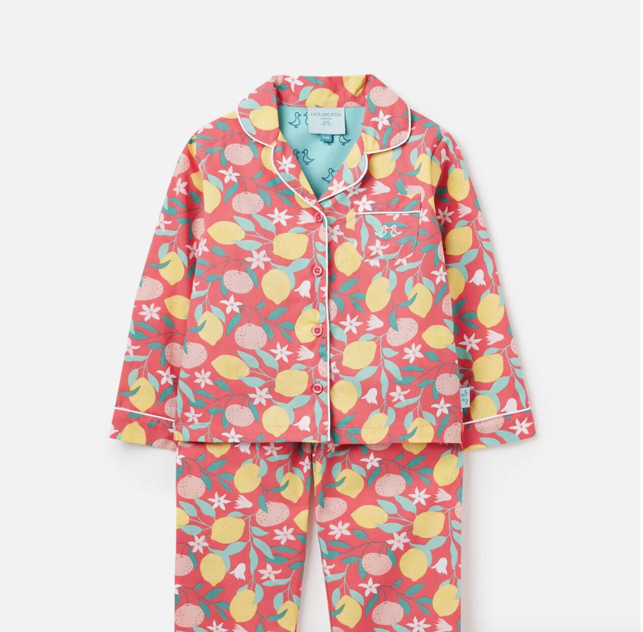 Lemon Grove Organic Cotton Button-up Kids Pyjamas