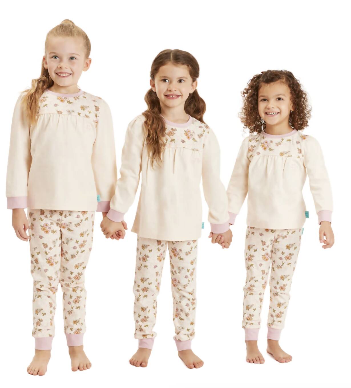 organic cotton floral kids pyjamas Luca and Rosa , organic cotton kids pyjamas, organic kids pyjamas