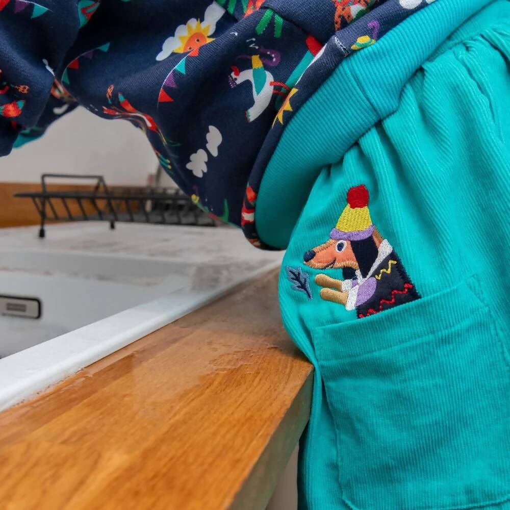 Sustainable_Cord_Turquoise_Skirt_Kids_Dog_Hedgehog_Applique_Pockets_Ducky_Zebra_3_1000x