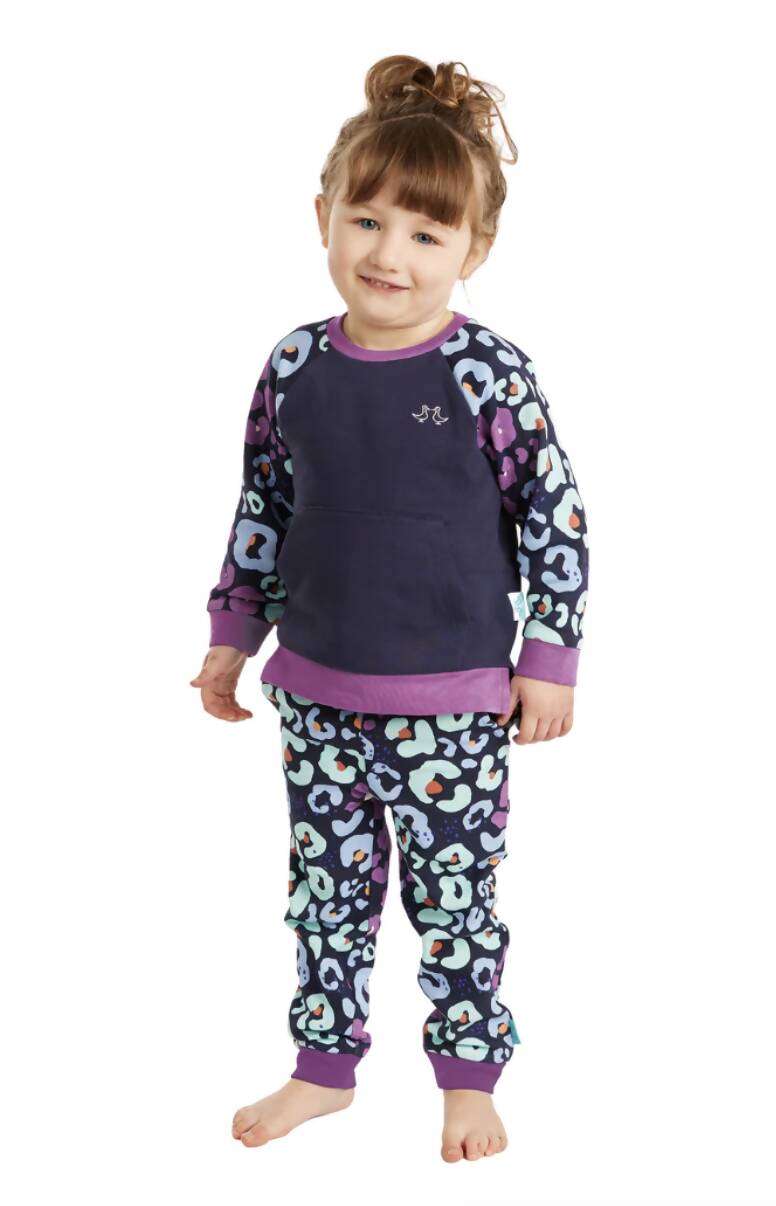 Navy Leopard Organic Cotton Lounge Set