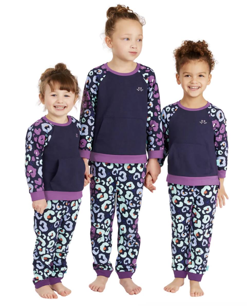 Navy Leopard Organic Cotton Lounge Set