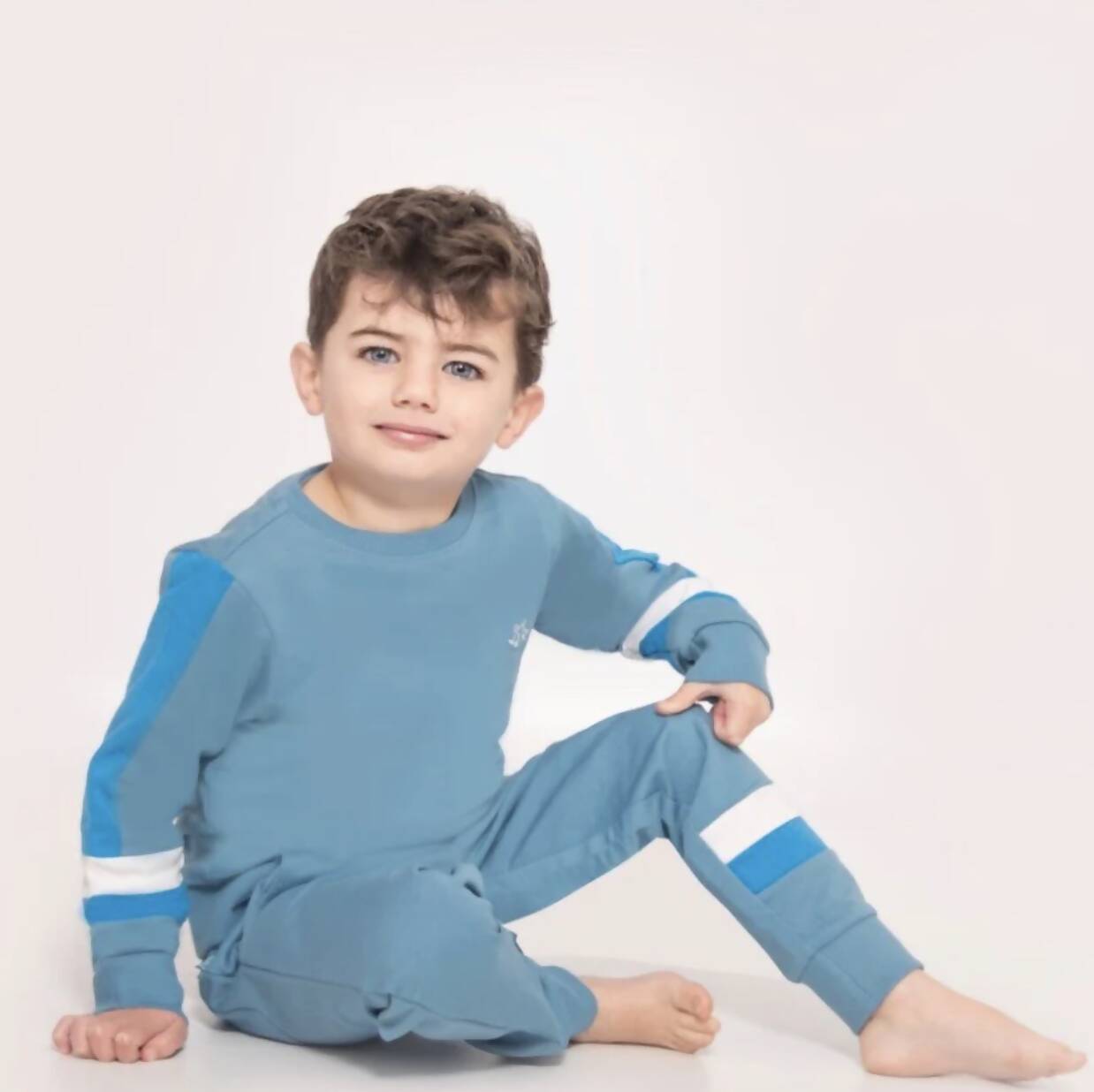 Organic Cotton Blue Jersey Lounge Set