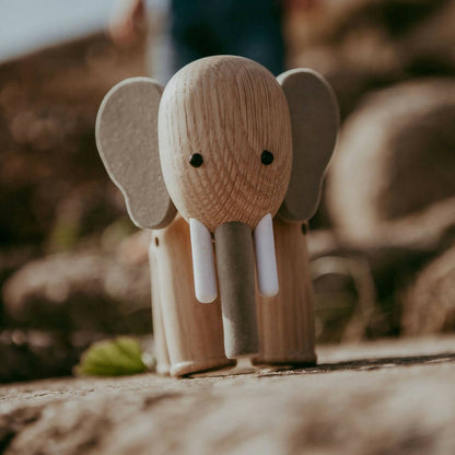 Solid Oak Elephant