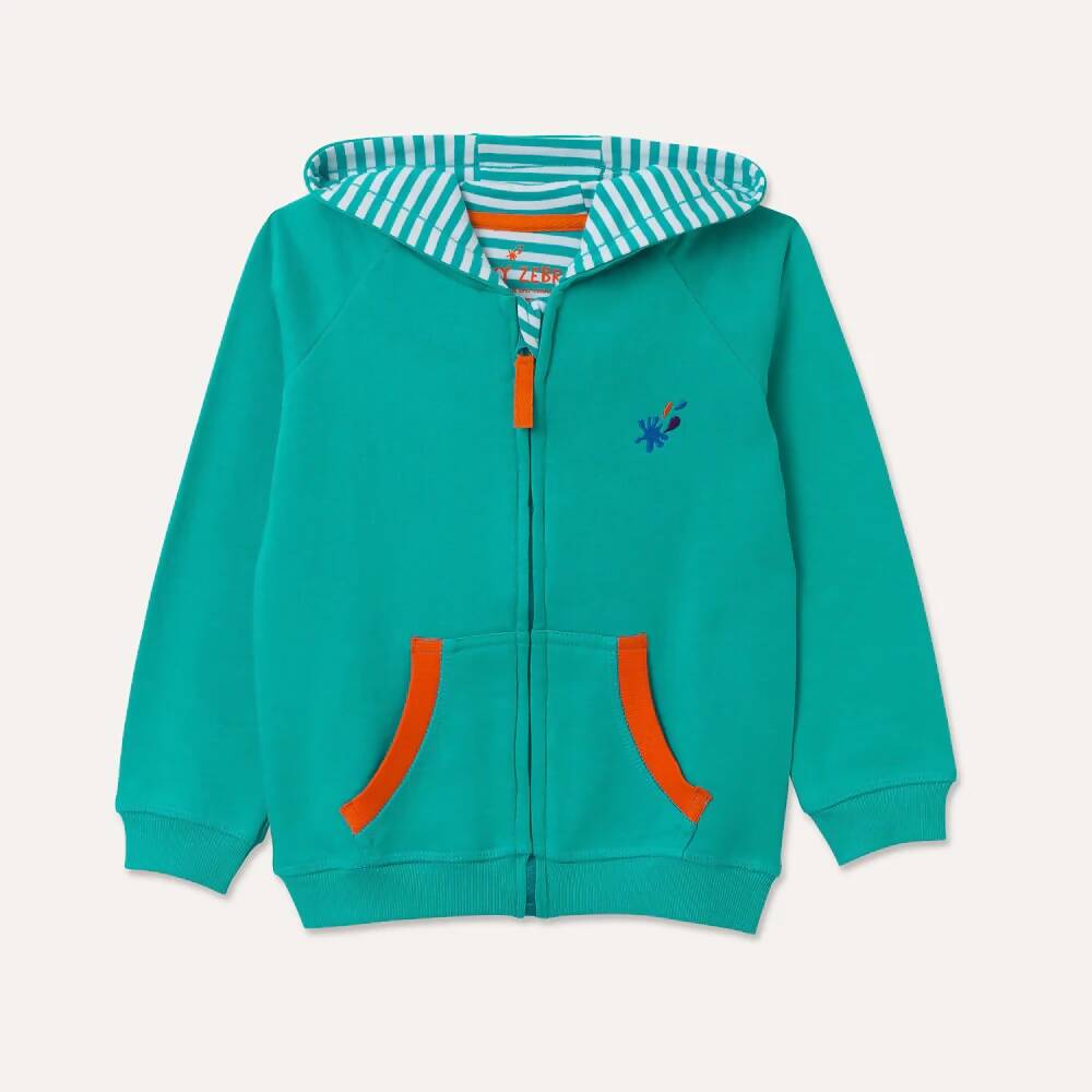 Organic Cotton Turquoise Zip-Up Hoodie