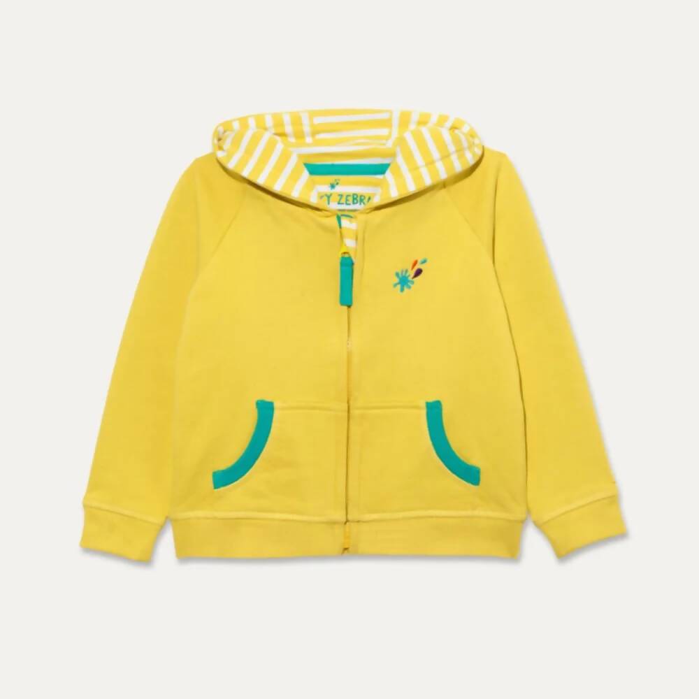 Organic Cotton Kids Yellow Zip-Up Hoodie