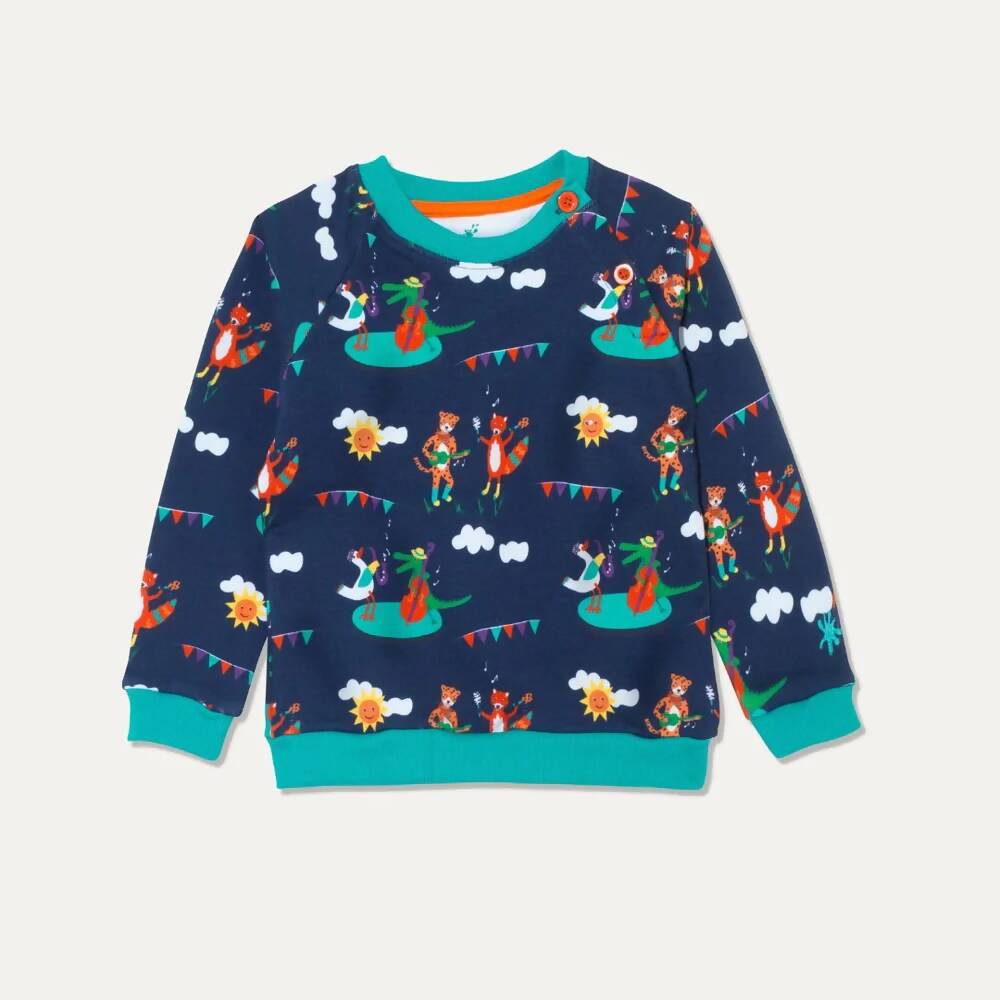 Organic Cotton Sweatshirt with Festival Fun Print
