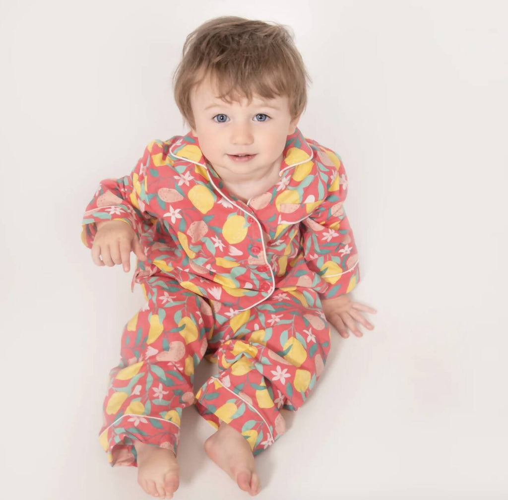 Lemon Grove Organic Cotton Button-up Kids Pyjamas