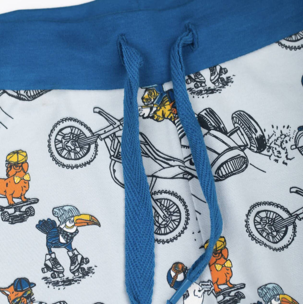 Luca and Rosa organic cotton kids pyjamas with a driver print 