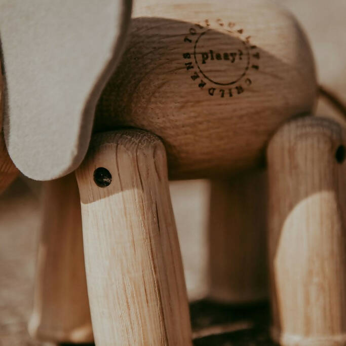 Wooden toy elephant, wooden toys, handmade solid oak wooden elephant