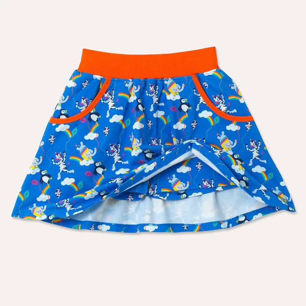 Organic Cotton Kite Flying Skort with Pockets