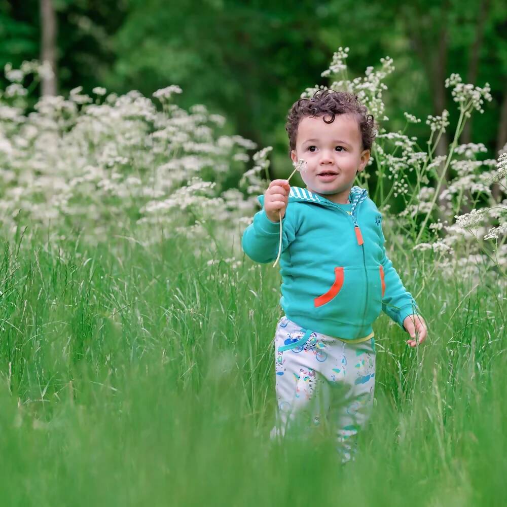 Organic Cotton Turquoise Zip-Up Hoodie